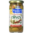 Mediterranean Organics Stuffed Green Olives Red Peppers (12x8.5Oz)