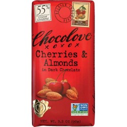Chocolove Dark Chocolate Bar Cherry & Almond (12x3.2 Oz)