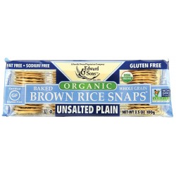 Edward & Sons Plain Unsalted Brown Rice Snaps (12x3.5 Oz)